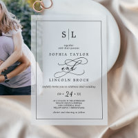 Romantic Calligraphy Minimalist Monogram Wedding