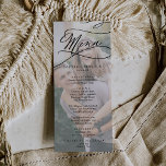 Romantic Calligraphy Photo Wedding Dinner Menu<br><div class="desc">This romantic calligraphy photo wedding dinner menu card is perfect for a simple wedding. The modern classic design features fancy swirls and whimsical flourishes with gorgeous elegant hand lettered typography. This menu can be used for a wedding reception,  rehearsal dinner,  or any event.</div>