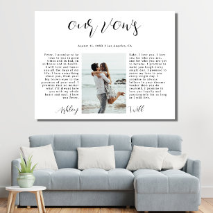 Wedding Vows Canvas Print/ Gallery Wrapped/ Wedding 