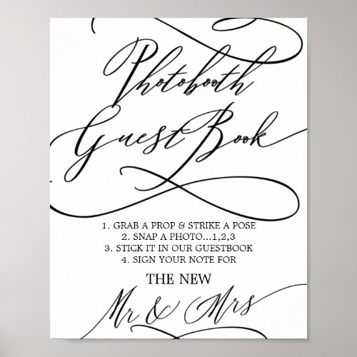 Romantic Calligraphy Photobooth Guest Book Sign
