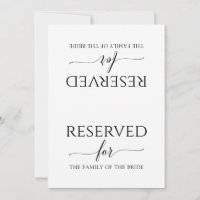 Romantic Calligraphy Reserved Sign Tent (Black)