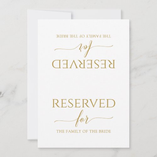 Romantic Calligraphy Reserved Sign Tent Gold