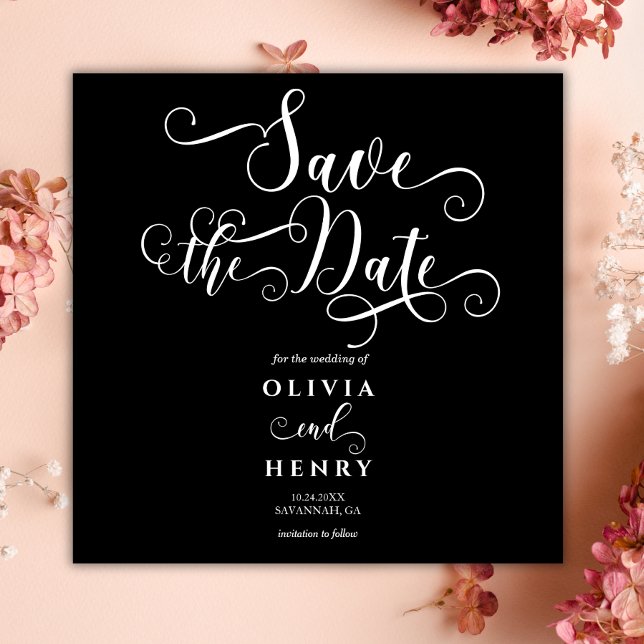 Romantic Calligraphy Script Gothic Wedding Save The Date (Creator Uploaded)