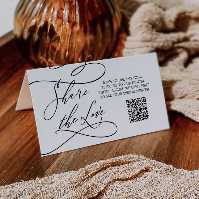 Romantic Calligraphy Share the Love Table Card (Creator Uploaded)