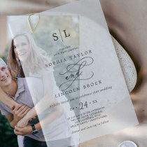 Romantic Calligraphy Simple Classic Modern Wedding Vellum Invitations