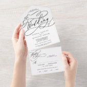 Romantic Calligraphy The Wedding Of All In One Invitation (Tearaway)
