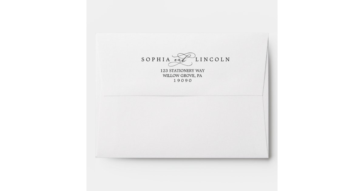 Romantic Calligraphy Wedding Invitation Envelope | Zazzle