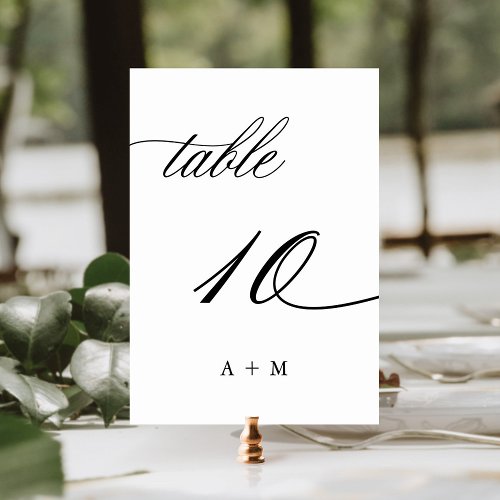 Romantic Calligraphy Wedding Number 10 Table Number
