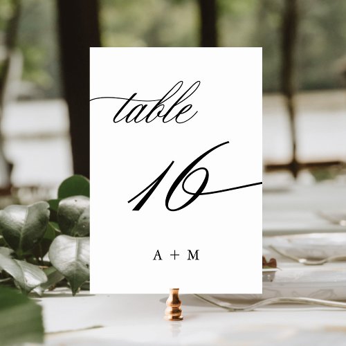 Romantic Calligraphy Wedding Number 16 Table Number