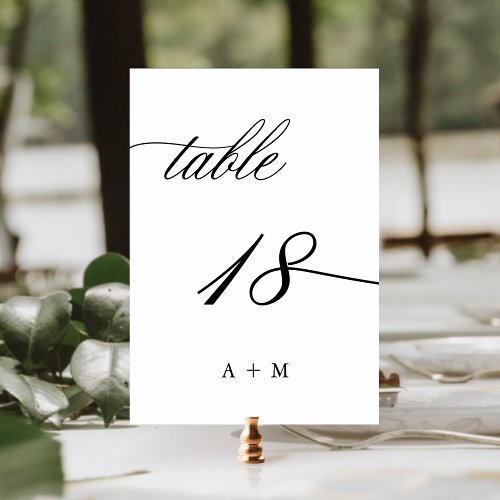 Romantic Calligraphy Wedding Number 18 Table Number