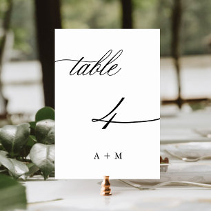 Romantic Calligraphy Wedding Number 4, Table Number