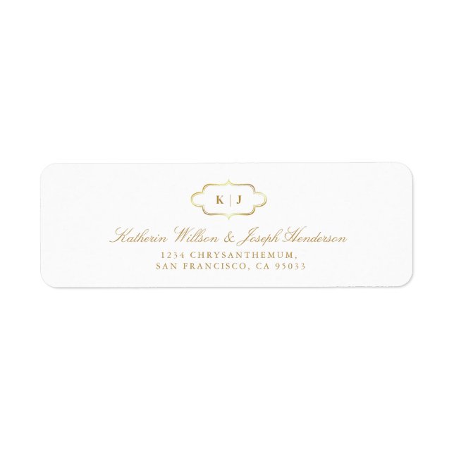  ROMANTIC CALLIGRAPHY WEDDING RETURN ADDRESS LABEL (Front)