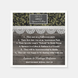 Romantic Camouflage Wedding Paper Napkins