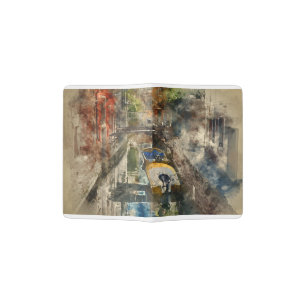 Romantic Canals of Venice Italy Watercolor Passport Holder
