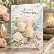 Romantic Candlelight Botanical Floral Anniversary