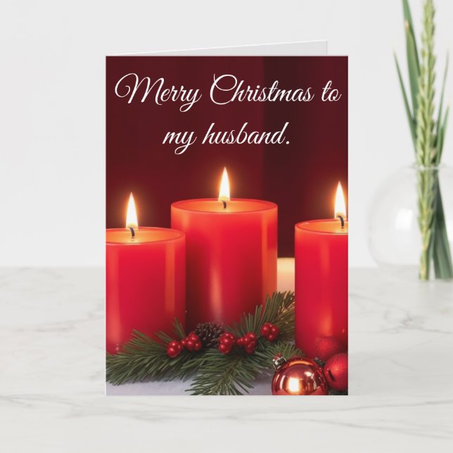 Romantic Candles Christmas Card (Front)