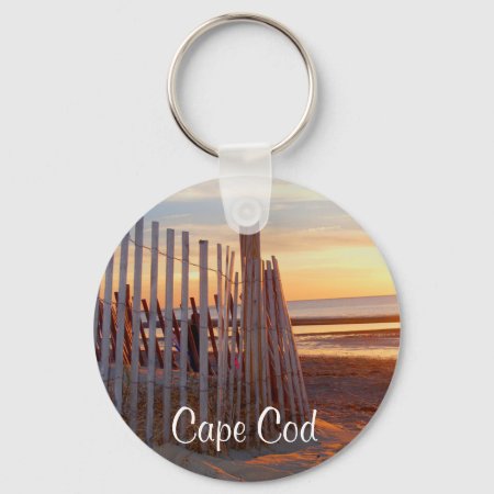 Romantic Cape Cod Mass Sunrise Over Beach Keychain
