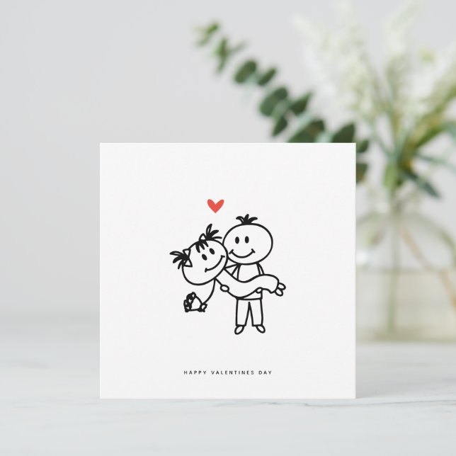 Romantic Card - Birthday Card  Valentines Day Card (Standing Front)