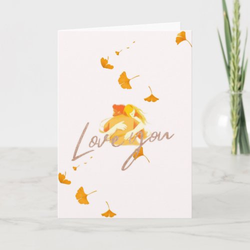 Romantic Card Love You with dancing woman in R