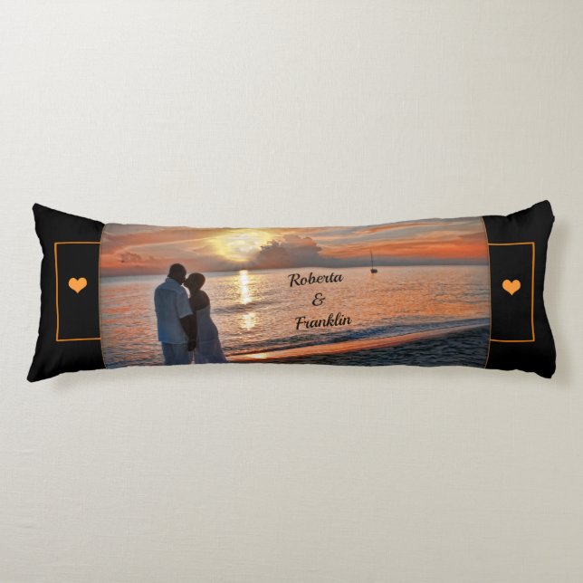 Romantic Caribbean Couple Sunset Personalize  Body Pillow (Front)