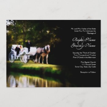 Romantic Carriage Horse Wedding Invitation by PaintingPony at Zazzle