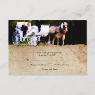 Romantic Carriage Horse Wedding Invitation RSVP