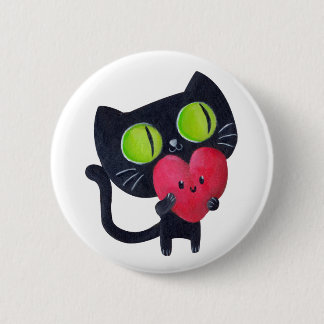 Romantic Cat - custom text - Button