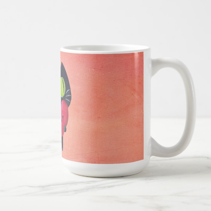 Romantic Cat hugging Red Cute Heart Mug