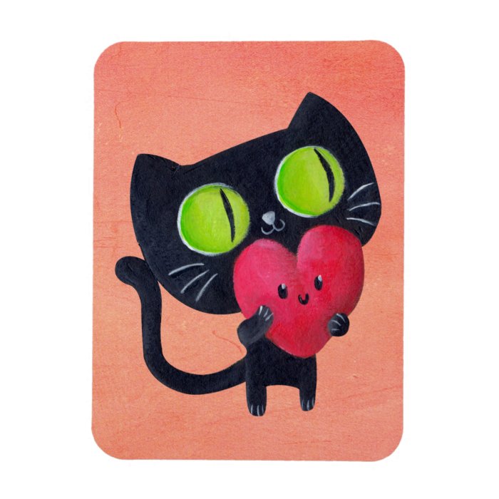 Romantic Cat Rectangular Magnet