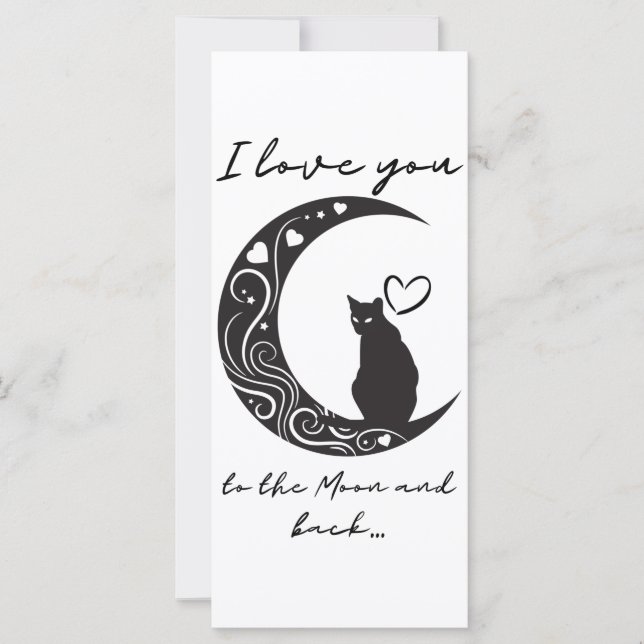 Romantic cat simple Folded Foil Greeting Card (Front)
