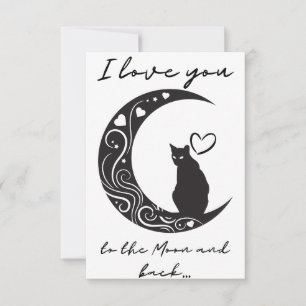 Romantic cat simple Folded Foil Greeting Card