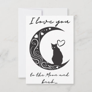 Romantic cat simple Folded Foil Greeting Card