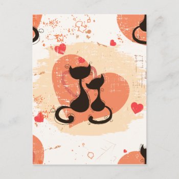 Romantic Cats In Love Postcard by daWeaselsGroove at Zazzle
