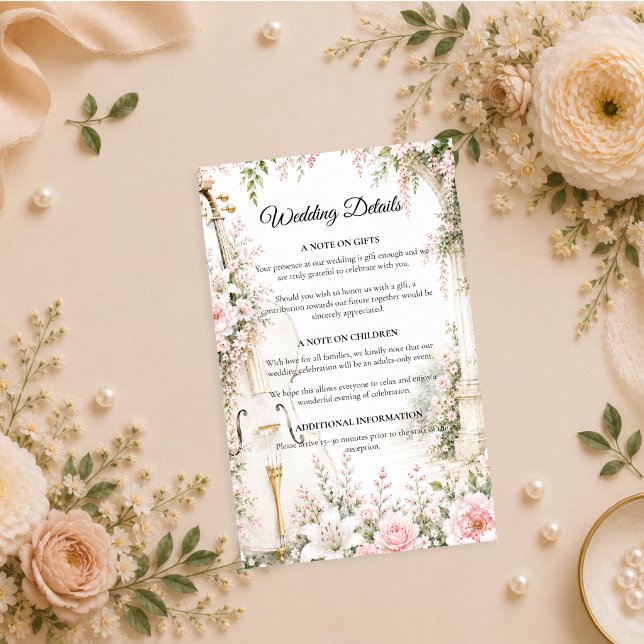 Romantic Cello Garden Serenity Wedding  Enclosure Card (Creator Uploaded)