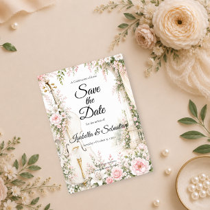 Romantic Cello Garden Serenity Wedding Save The Date