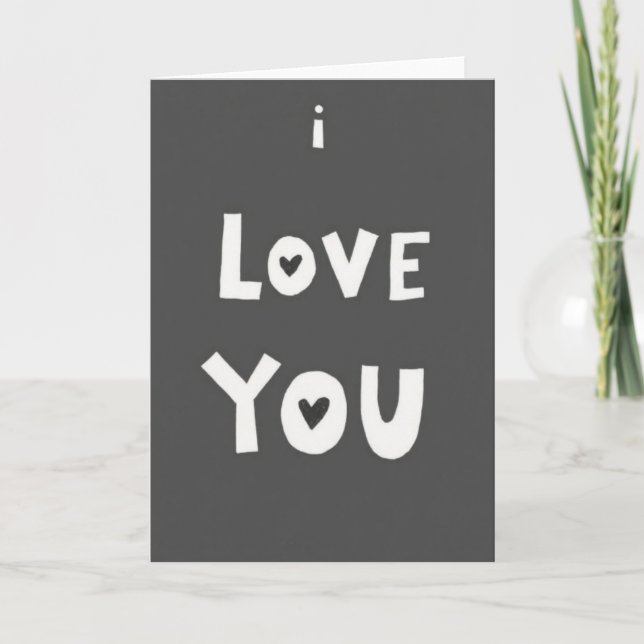Romantic Chalk I Love You Card (Front)