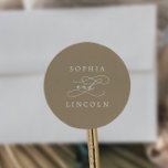 Romantic Champagne Gold Color Envelope Seals<br><div class="desc">These romantic champagne gold color envelope seals are perfect for a simple wedding. The modern classic design features fancy swirls and whimsical flourishes with gorgeous elegant hand lettered typography. Personalize the label with the names of the bride and groom.</div>