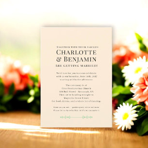 Romantic champaine modern Names garden Wedding Invitation