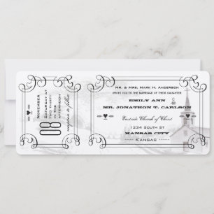 Romantic Chapel Country Road Ticket Wedding Invitation