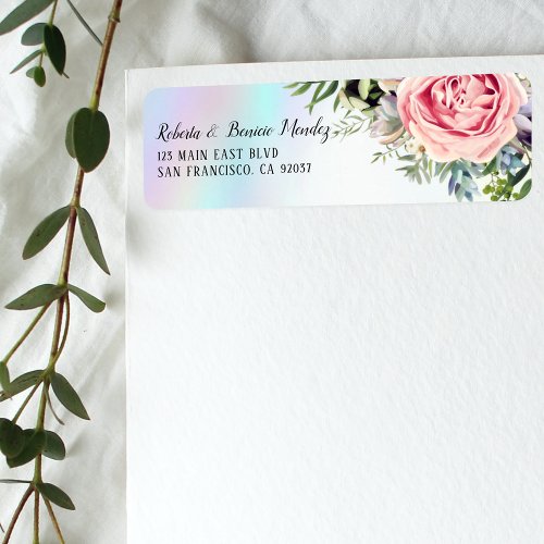 Romantic Charming Elegant Floral Label