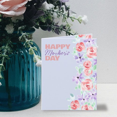 Romantic Charming Purple Lavender Red Mothers Day Card