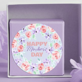 Romantic Charming Purple Lavender Red Mother's Day Sticker