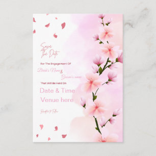 Romantic Cherry Blossom Engagement Save the Date C Invitation