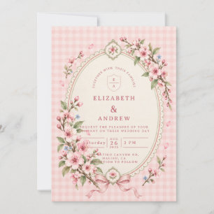 Romantic Cherry Blossom Wedding Invitation