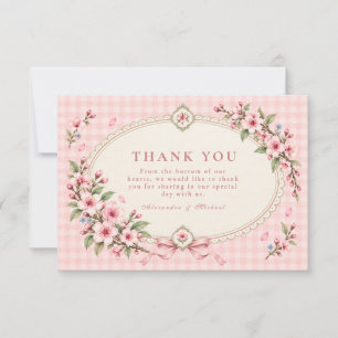 Romantic Cherry Blossom Wedding Thank You Card