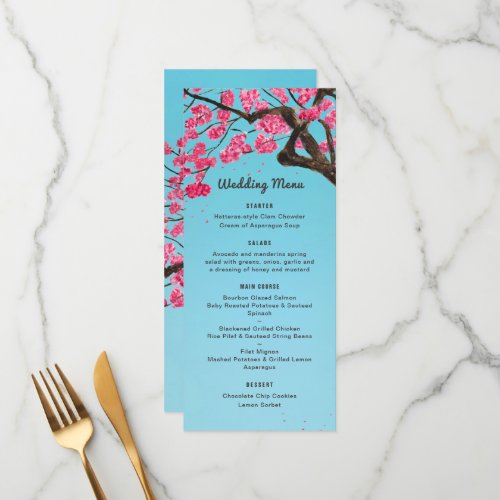 Romantic Cherry Blossoms Wedding Menu