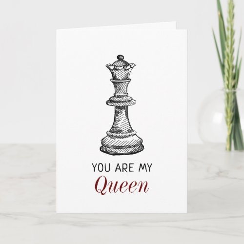 Romantic Chess My Queen Girlfriend Valentines Day Card