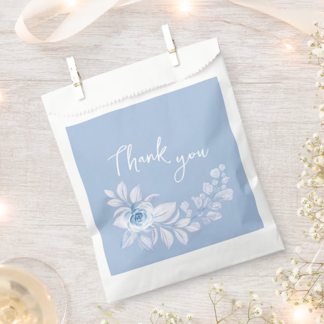 Romantic Chic Classic Blue Floral Favor Bags (Clipped)