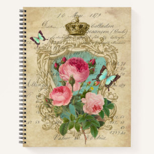 Romantic Chic Victorian Style Roses Notebook