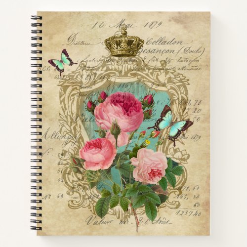 Romantic Chic Victorian Style Roses Notebook